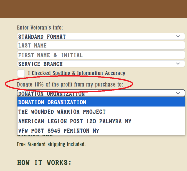 customer  donation  selection picklist