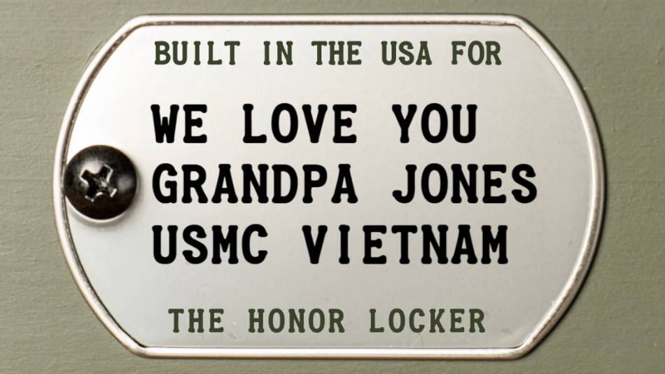 honor locker replica footlocker gift custom dog tag example  family love grandpa