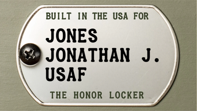 honor locker replica footlocker gift custom dog tag example  standard USAF