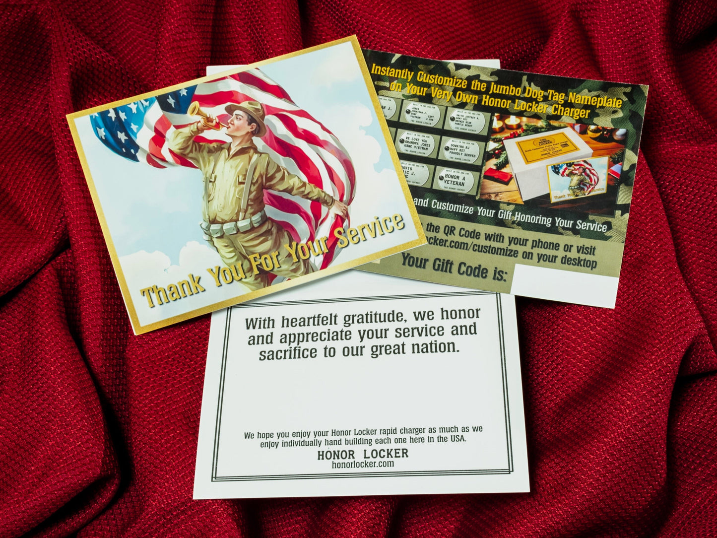 Honor Locker Veteran Gift Phone Charger - Instant Card & Gift Code - Honor Locker